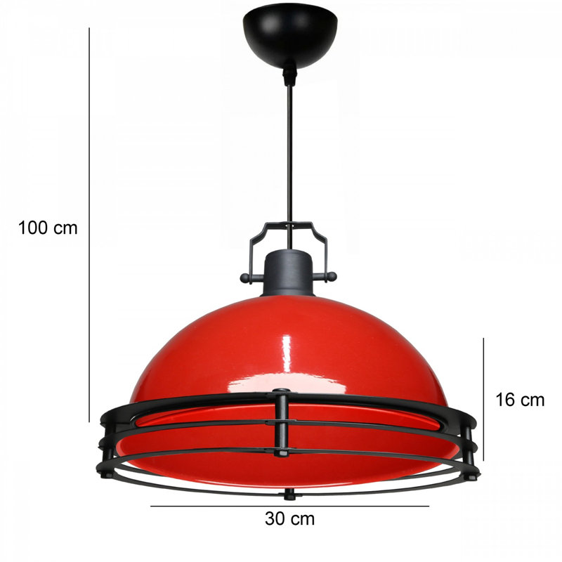 Élégant lustre en métal rouge, 30 po x 6,3 po | Fabrication 100% métal, hauteur: 39,4 pouces | 1 x douille E27 (40 W maximum) | Superbe luminaire pour la salle à manger, le salon ou le vestibule