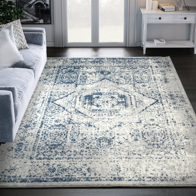 Tapis oriental gris / bleu