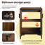 Base de meuble-lavabo 24 po sans lavabo supérieur, meuble-lavabo moderne simple avec 2 portes à fermeture douce, armoire de salle de bain autoportante en bois avec pieds en métal, brun-1277265667