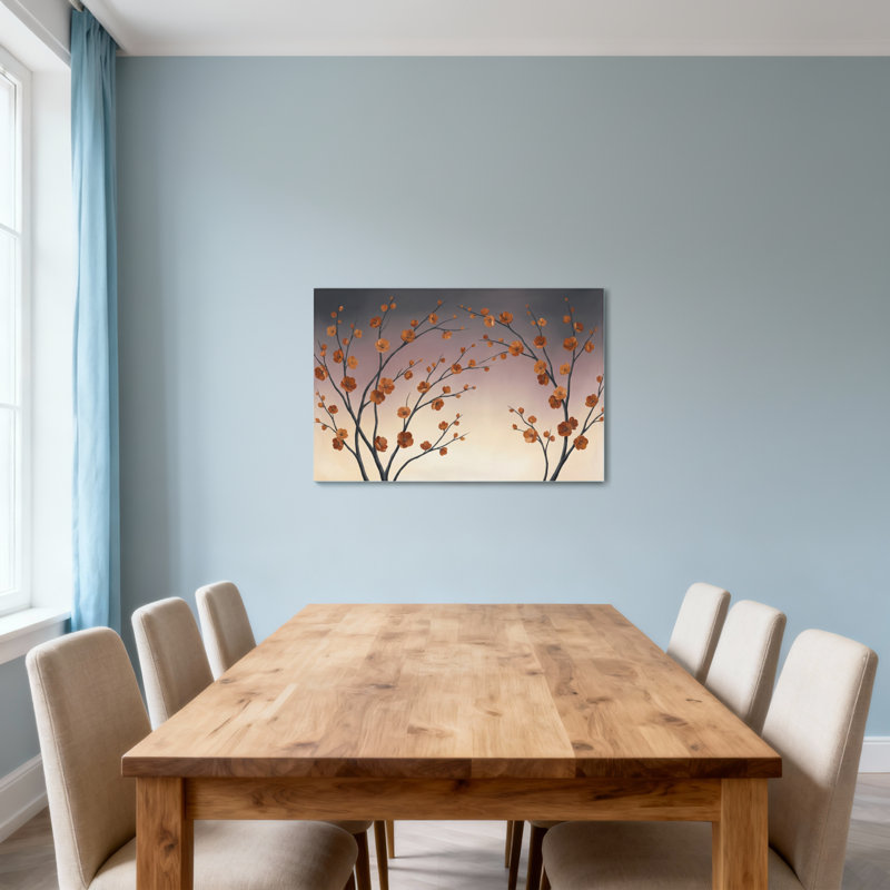 Plantes et fleurs fleurs d'automne sur des branches sombres, H 20 po x l 30 po