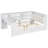 Wood Full Size Upholstered Platform Bed with Storage Shelves, Drawers, Charging Ports, LED Lights and Built-in Desk, White+Beige Cushion-414607686