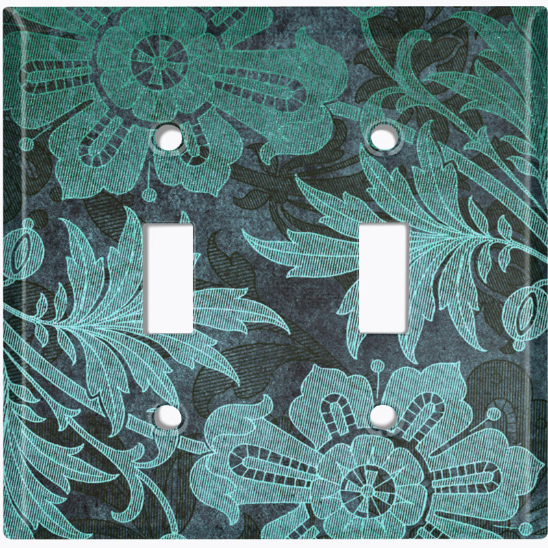 Patterned 2 - Gang Toggle Light Switch Standard Wall Plate