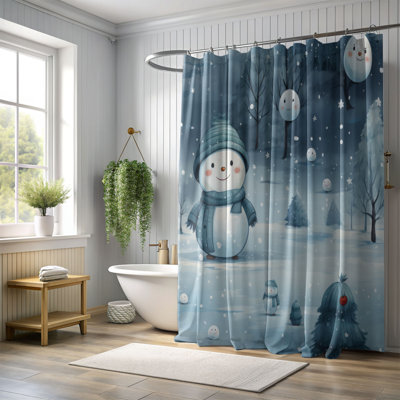 Frosty Snowman - Premium Shower Curtain