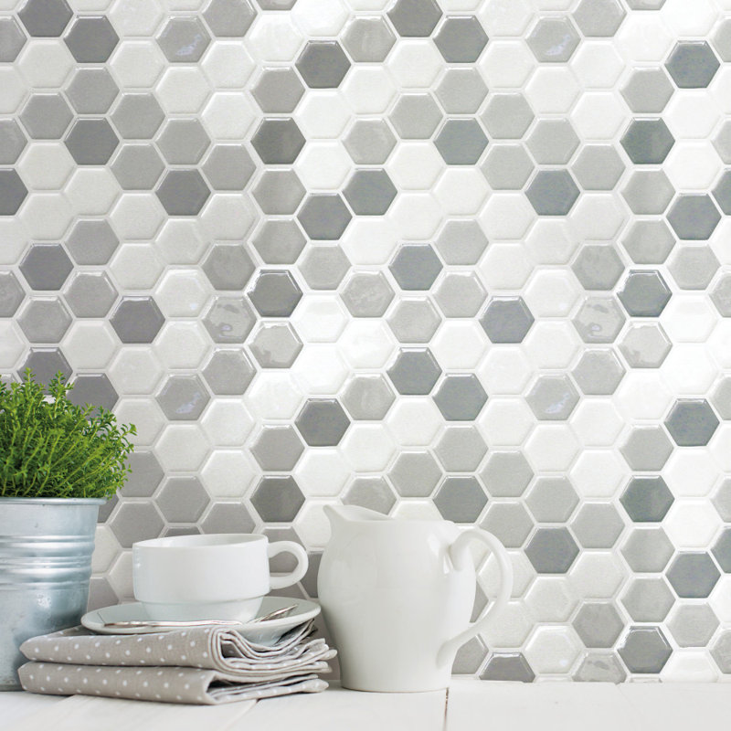 Carreau de mosaïque à peler et à coller en polychlorure de vinyle (PVC) de 11 po x 11 po