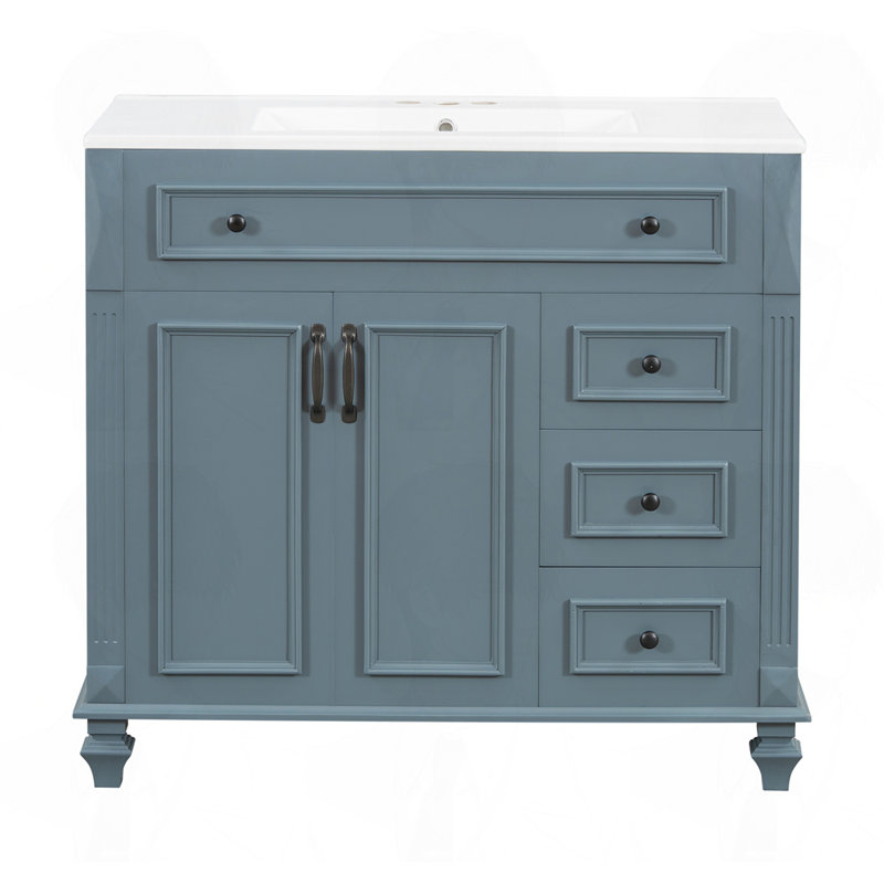 Meuble-lavabo 36 po avec lavabo, Bleu