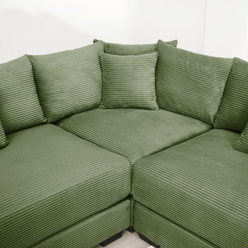 Canapé modulaire surdimensionné de 92 po Cloud, H 34,2 po x l 92 po x P 33,8 po, 2, Vert