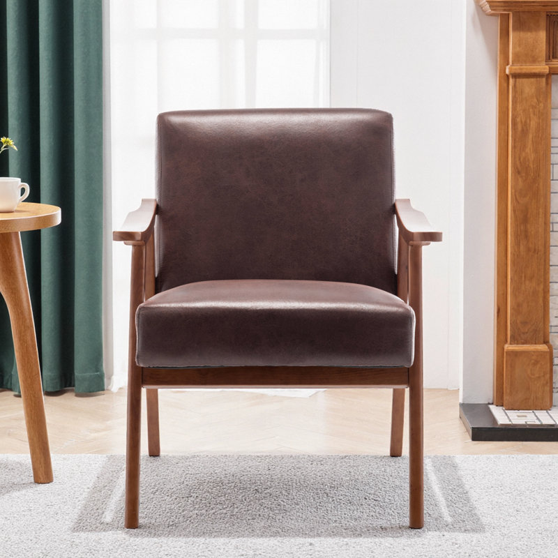Effortlessly Elegant Accent Chair: Perfect for Cozy Corners and Modern Charm, Dark Brown Polyester