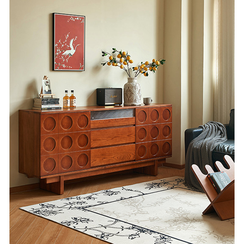 Buffet de rangement en bois franc français rétro