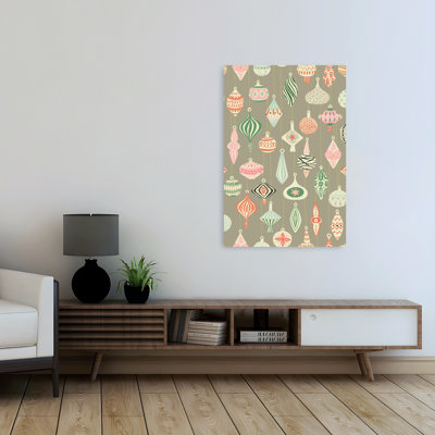 Mid-Century, décorations de Noël colorées, moderne et ludique, art mural d'hiver