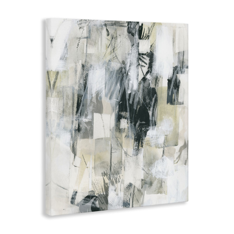 "Gray Layered Restless Shapes", art mural par June Erica Vess, H 30 po x l 24 po