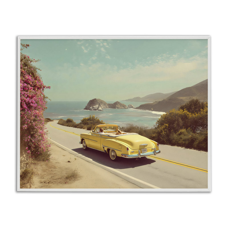 Giclée encadrée vintage jaune par Franklyn Gregory, 24 x 30, Coastal White Giclee Framed