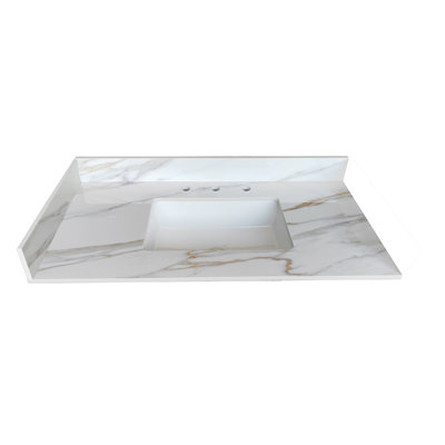 22 Inch Sidesplash For Bathroom Vanity Top With 4" Backsplash, Carrara White With Veins | Gift Idea