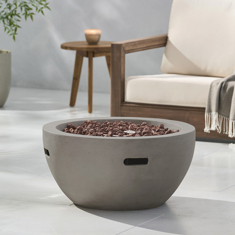 Foyer au propane en forme de bol de 40 000 BTU avec béton léger et design moderne (couvercle de réservoir non inclus)