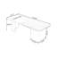Bureau rectangulaire brun et blanc en bois massif avec 3 tiroirs-881052753