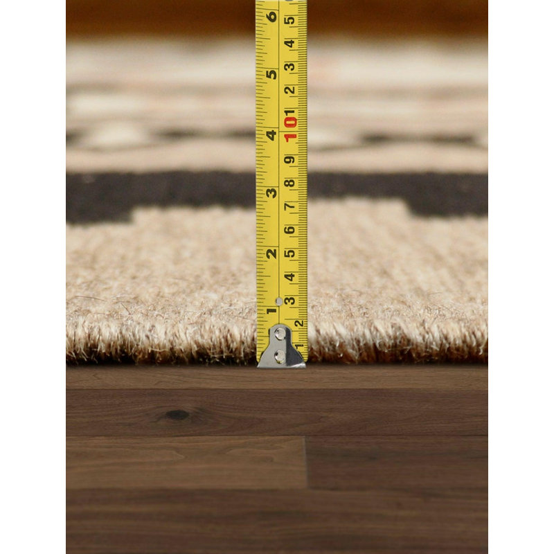 Canvello Navajo Style Hand-Woven Wool Mocha Area Rug- 8'9" X 11'11"