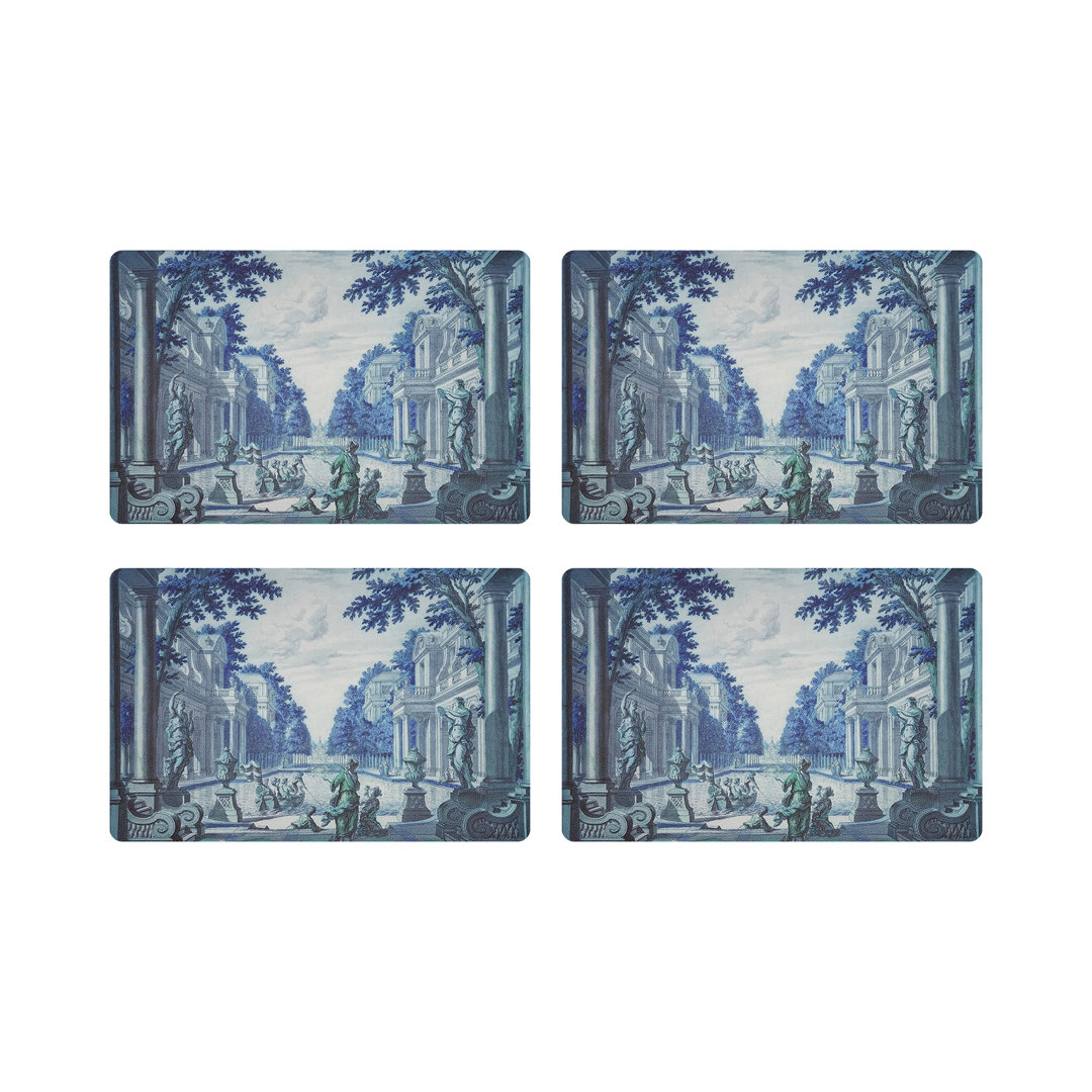 Dimanche a Paris Vegan Leather Rectangle Pebble Placemat (Set of 4) Nicolette Mayer