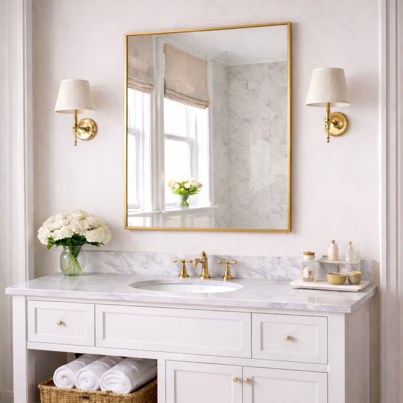 Takara Metal Rectangle Mirror, Gold, 120cm x 95cm