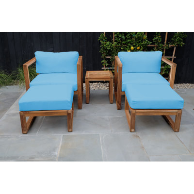 Venice Teak 5 Piece Chat Group With End Table