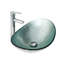 Lavabo de salle de bain en verre trempé argenté de haute qualité, bonde escamotable pour l'entretien facile, vasque en forme de bateau de 22,83 pouces de profondeur, débit d'eau régulier, installation au-dessus du comptoir,