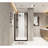 28x72 Inch Shower Door With Pivot Mechanism, Black Aluminum Frame, 1/4" Tempered Glass, Film, Water - Blocking Strip, Smooth Swing For Bathroom Improvement Featuring Half 6mm Transparent Raised Shock