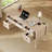 Beige Makeup Vanity Desk With 5 Drawers, Charging Station, Rear Cabinet & Open Shelf, No Mirror, 56"-180833235