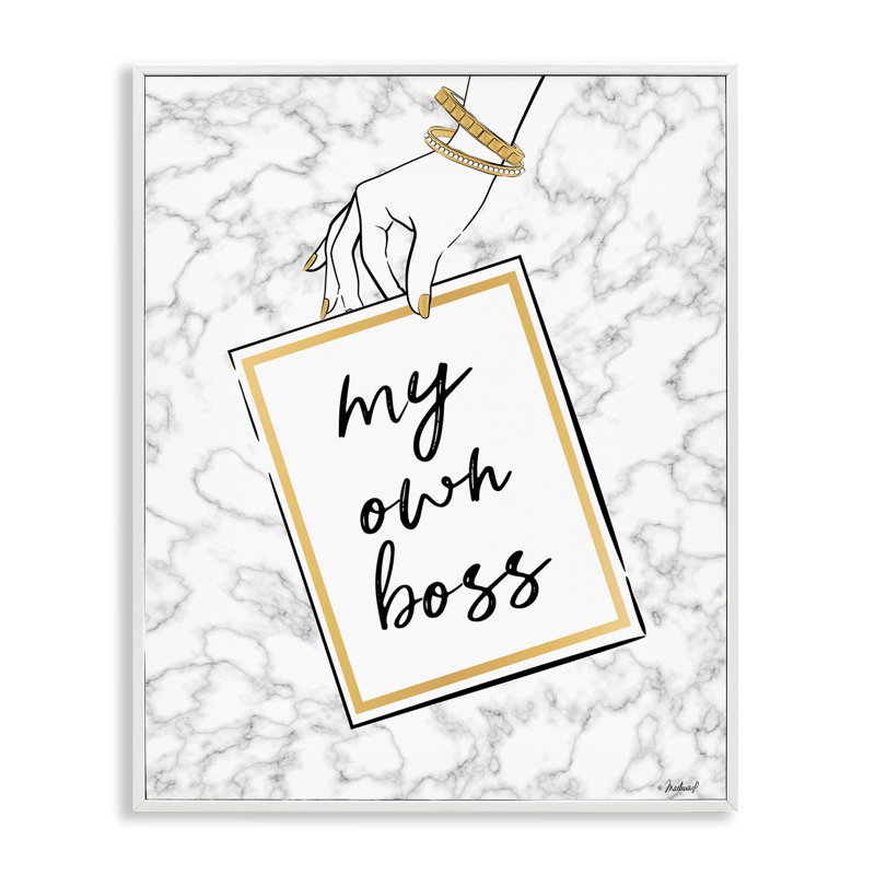 «My propre boss phrase», estampe numérique par Martina Pavlova, Estampe numérique encadrée blanc bord de mer