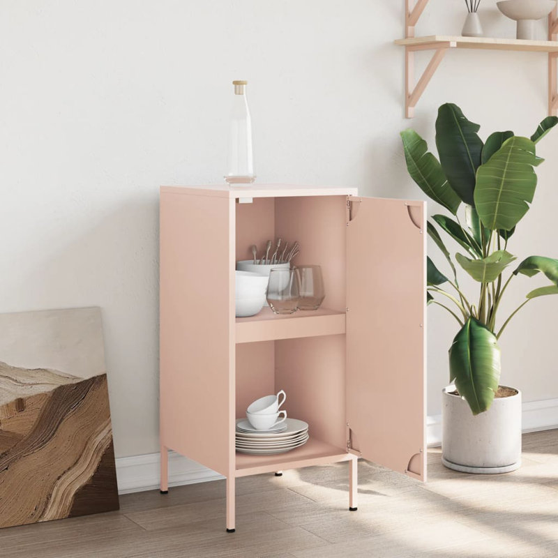 Ambreal Steel Accent Cabinet, Pink