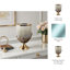 Porte-bougie ouragan en verre avec porte-feuille sculpté en métal Home Modern-106920315