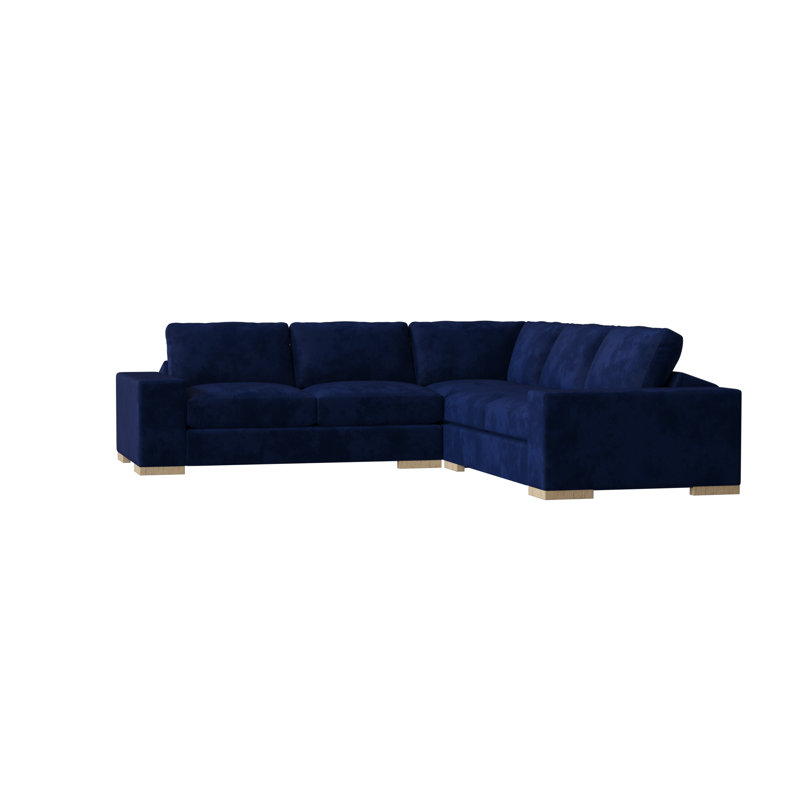 Canapé modulaire Brann de 120 po de largeur Brann, Naturel, Velours bleu