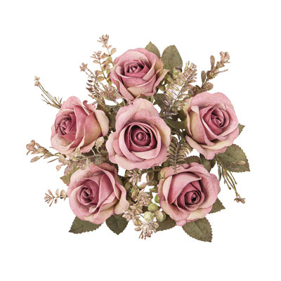 Artificial Rose Flower Stem Bush Bouquet
