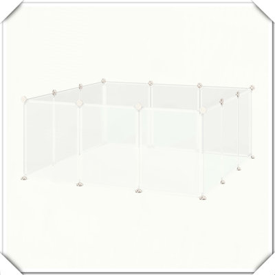 DIY Portable Plastic Pet Playpen 12 Panels Open Enclosure for Small Animals