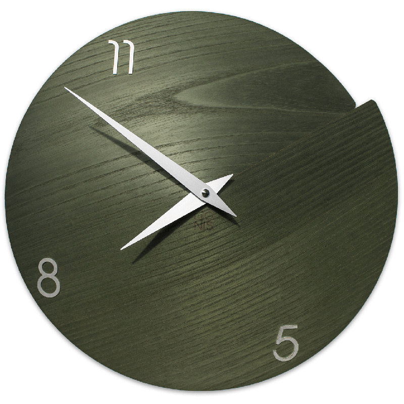Wood Wall Clock, Dark Green