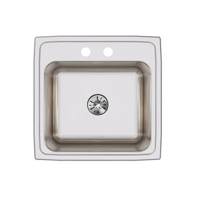 Lustertone 20" L x 19" W Drop-in Kitchen Sink with Basket Strainer