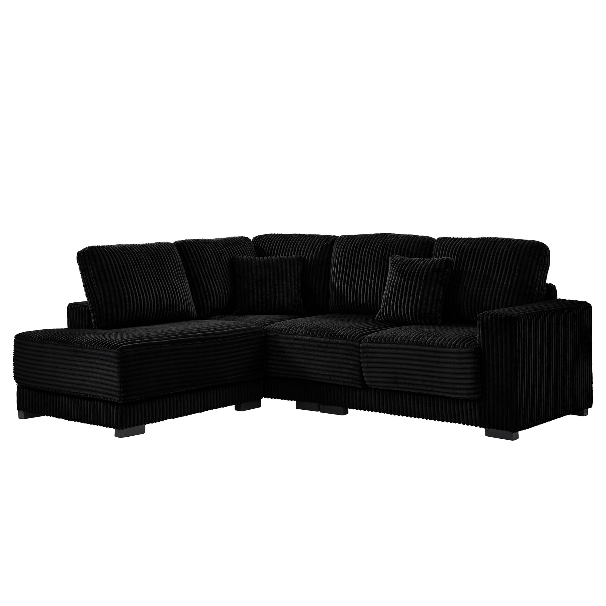 Latitude Run® Reversible Chaise L Shape Corduroy Sectional For Modern ...