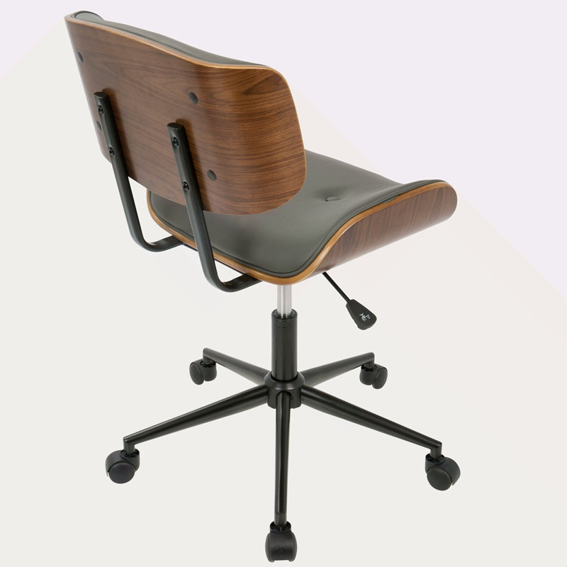 Chaise de bureau réglable Mid-Century, Gris