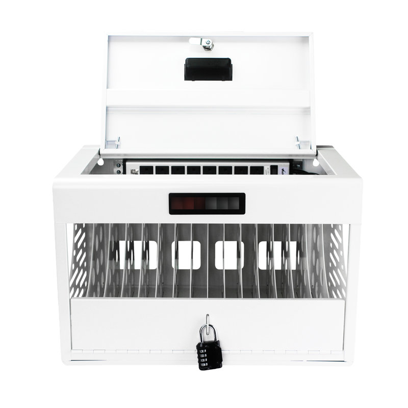 16 armoires de station de charge - verrouillables, blanches, pour, bureau, magasins et charges jusqu'à 16 appareils portables 16 ordinateurs portables / tablettes armoire blanche, rangement sécurisé