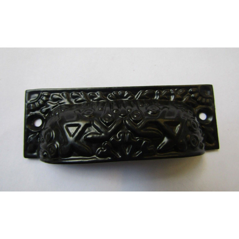 Rectangular Inca Cup handle Antique Copper on Iron, Black