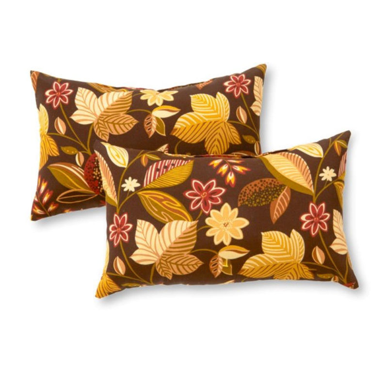 Coussin lombaire intérieur / extérieur Henrich, Fleurs forestières, Ensemble de 2