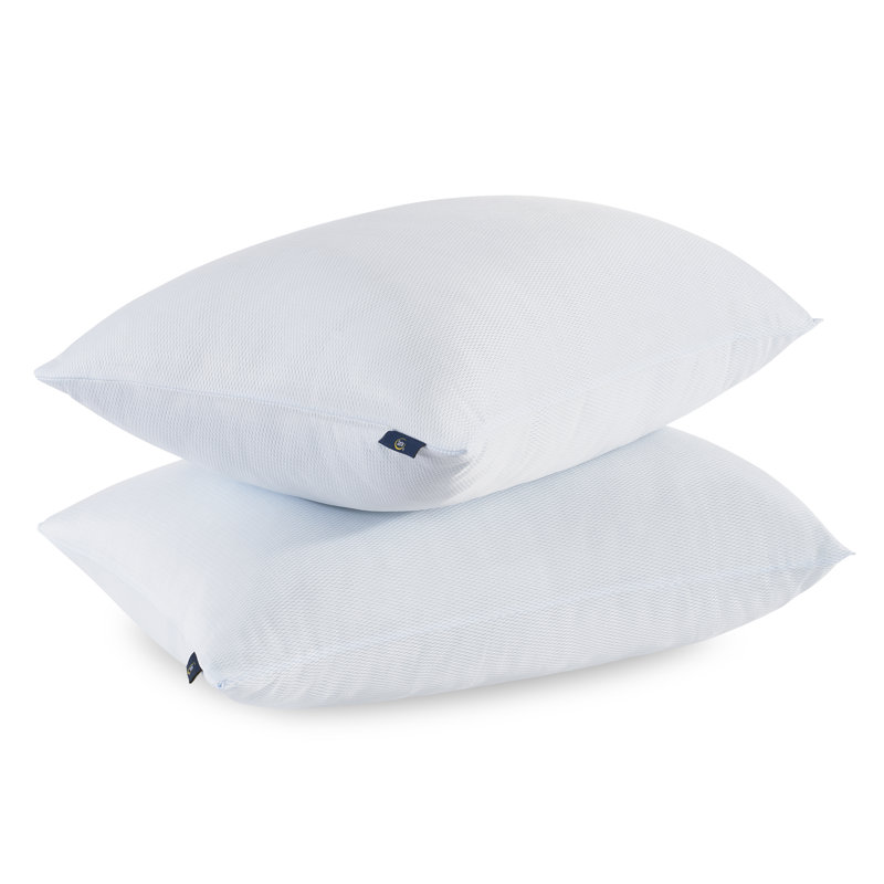Won't Go Flat Polyester Support Pillow, Blue, Standard Pillow: 20" x 28"