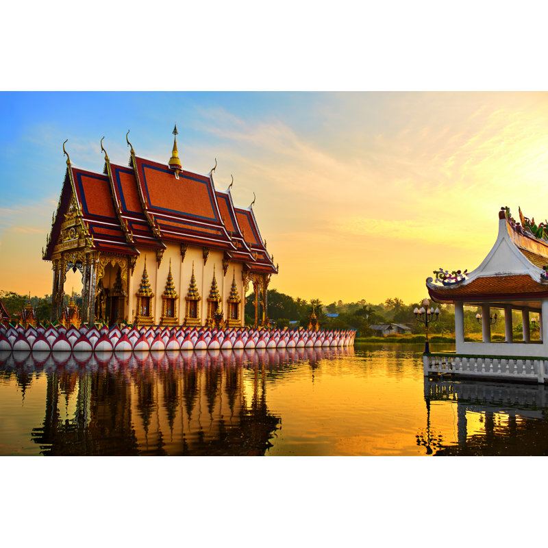 Wat Phra Yai Temple by Puhhha - Wrapped Canvas Print, 30cm H x 46cm W