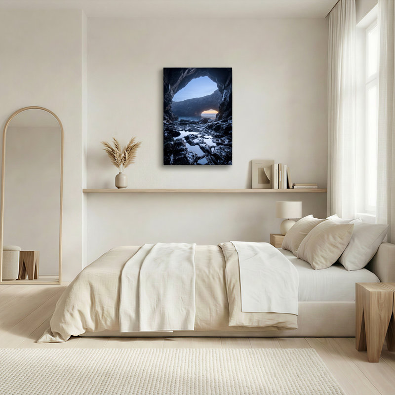 Cave Ocean Canvas Wall Art Set Of 1, 18"H x 12"W, Wrapped Canvas