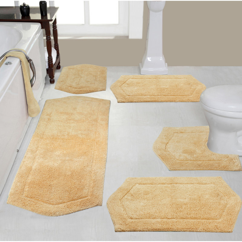 Tapis pour salle de bain Morissette, Jaune