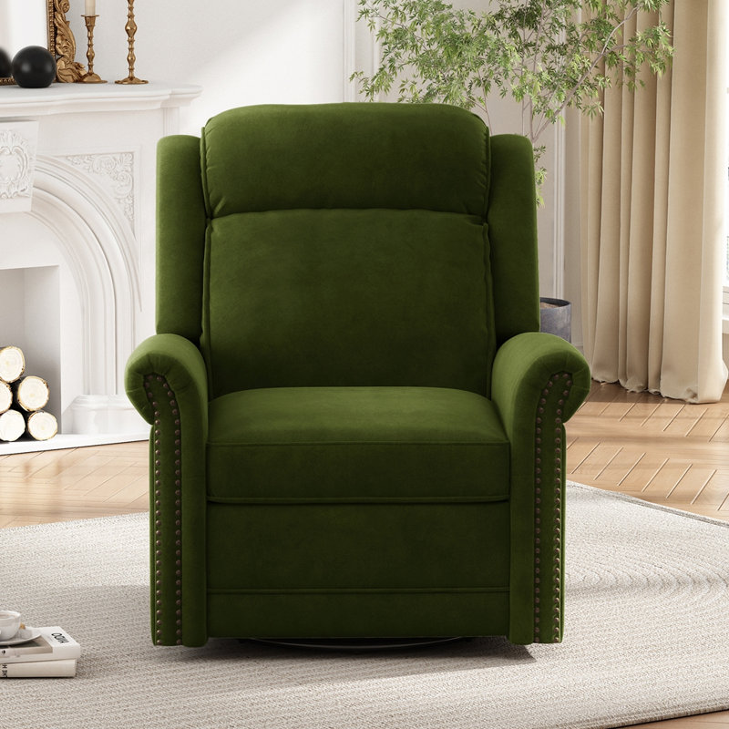 Fauteuil inclinable manuel à 360 °, Velours vert