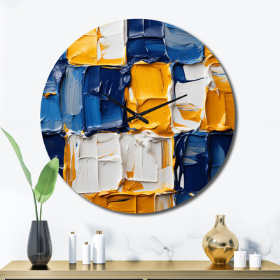 Remembering Ukraine Abstract Painting II - Abstract Wall Clock