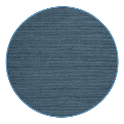 Tapis bleu uni lavable à la machine