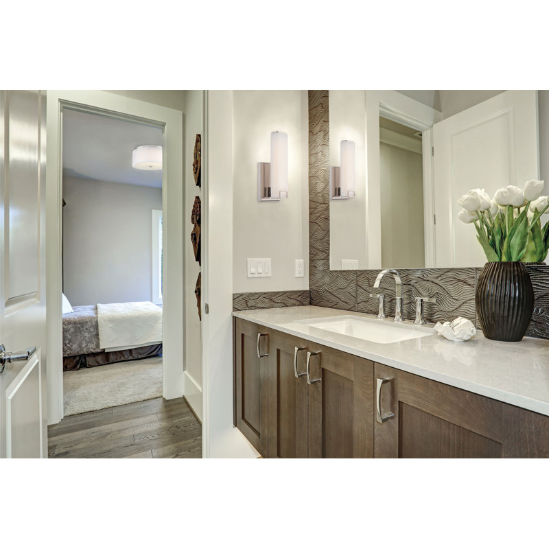 Orren Ellis Poston Polished Nickel Led Vanity Light