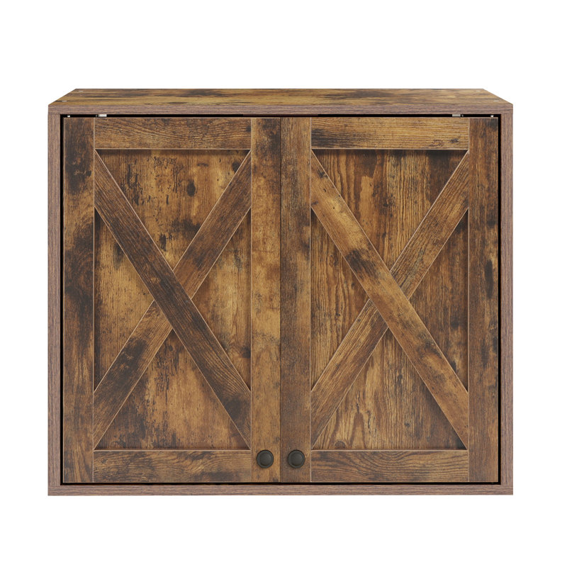 Armoire de rangement murale 19 po pour salle de bain avec tablettes (ensemble de 2), Brun, 24"
