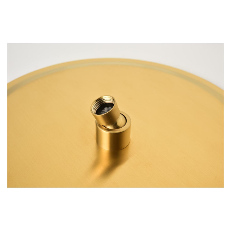 Brushed Gold Shower System with High Pressure Rain Shower Head, Handheld Shower, Body Sprays and Brass Valve - Wall Mounted Shower Fixture