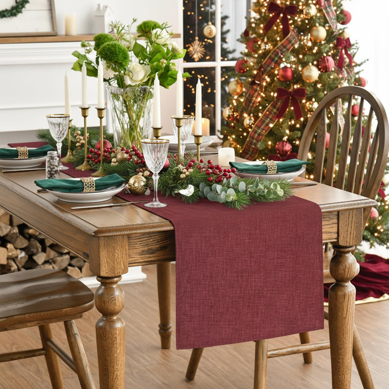 Table Runner 40x140 cm Machine Washable Kitchen Dining Table Decoration for Home Party Decor