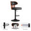 Swivel Faux Leather Bar Stool